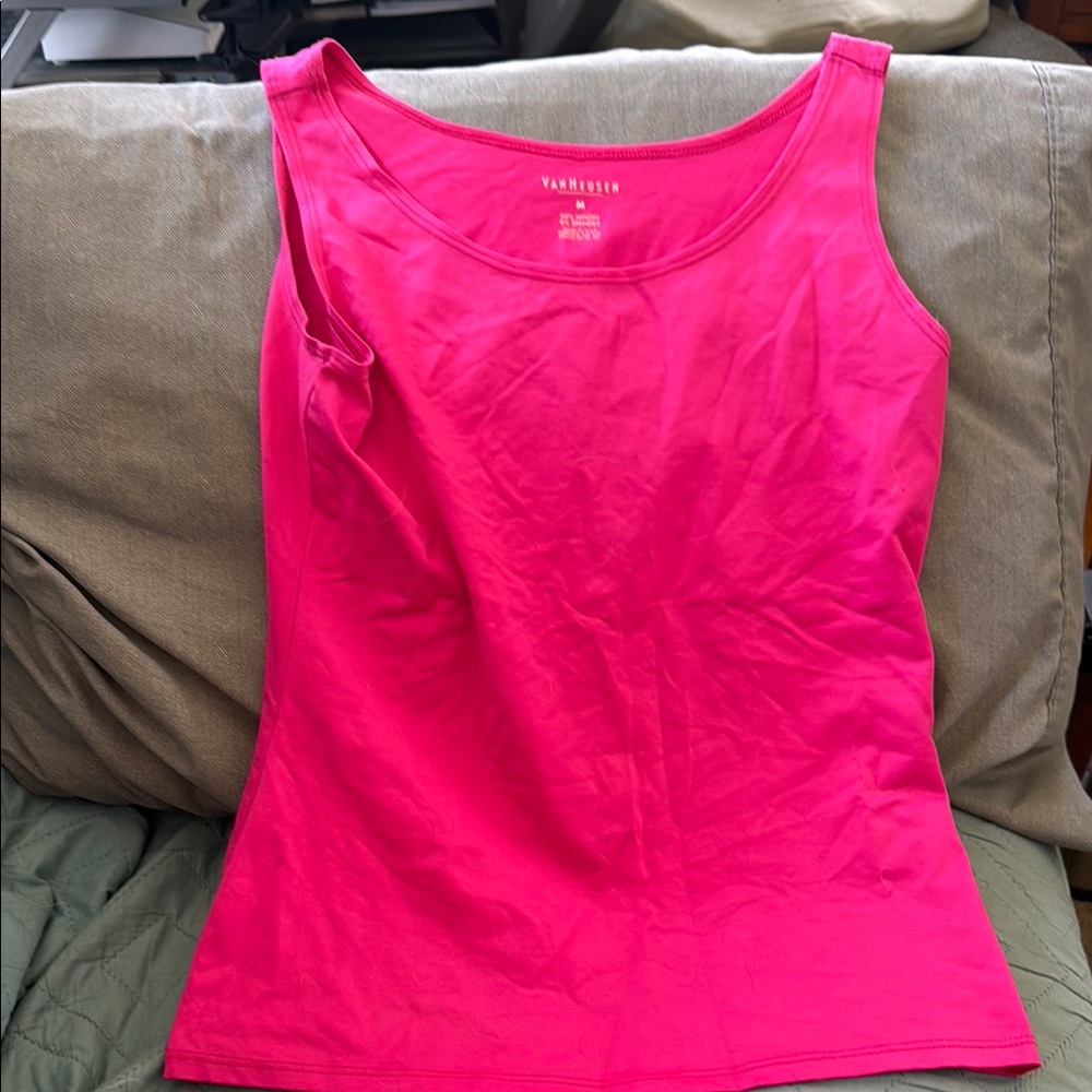 Van Heusen Pink Sleeveless Fitted Tank Top